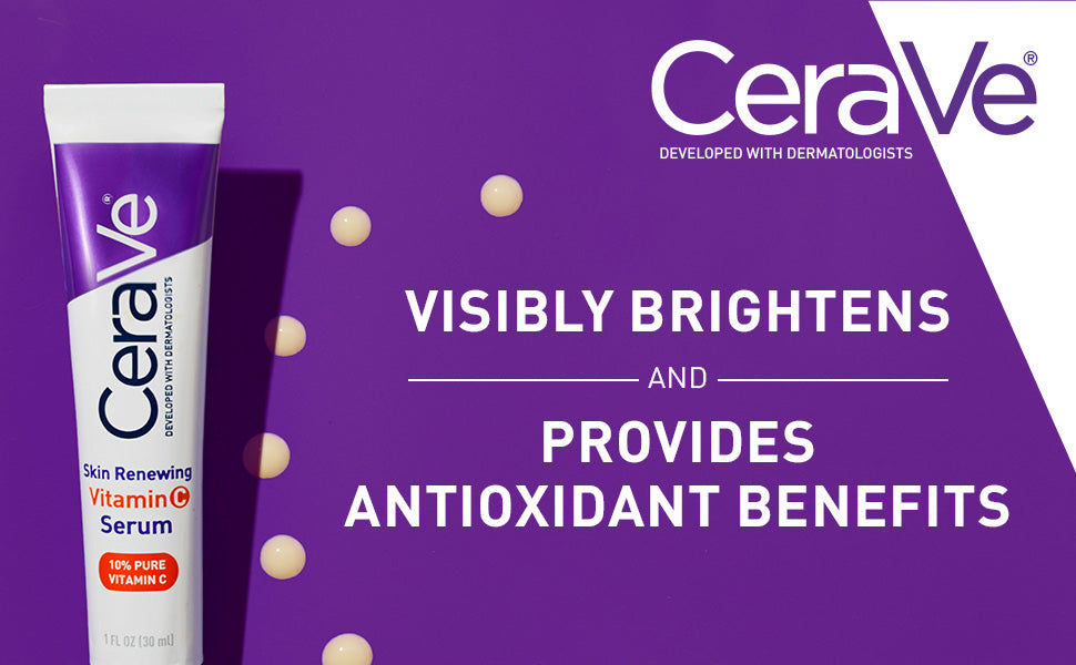 CeraVe Vitamin C Serum with Hyaluronic Acid | Skin Brightening Serum for Face with 10% Pure Vitamin C