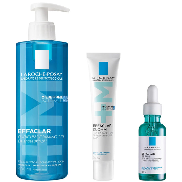 La Roche-Posay Breakout-Fighting Set- High Strength: Effaclar Cleanser, Serum and Corrective Care | 470ml
