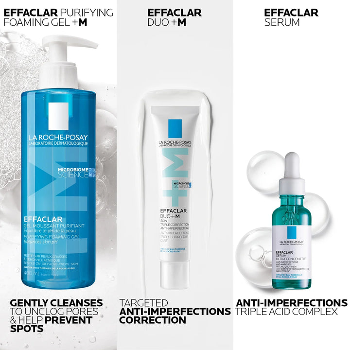 La Roche-Posay Breakout-Fighting Set- High Strength: Effaclar Cleanser, Serum and Corrective Care | 470ml