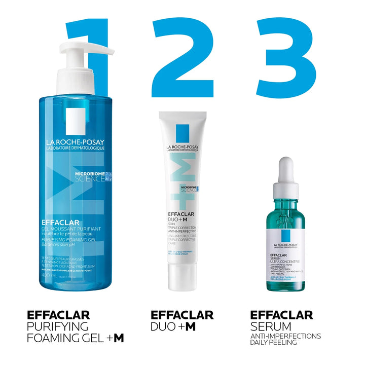 La Roche-Posay Breakout-Fighting Set- High Strength: Effaclar Cleanser, Serum and Corrective Care | 470ml