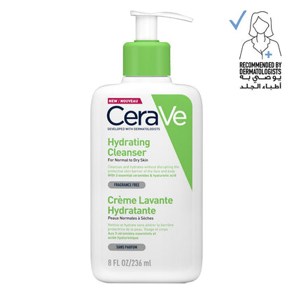 CeraVe Hydrating Fragrance-Free Cleanser For Normal To Dry Skin 236ml