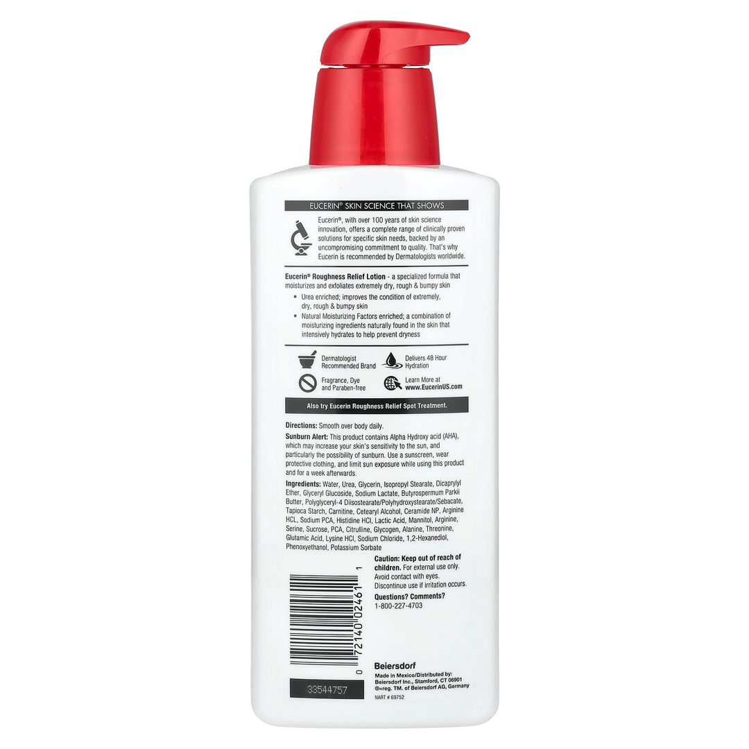 Eucerin, Roughness Relief Lotion, Fragrance Free, 16.9 Fl Oz (500 Ml)