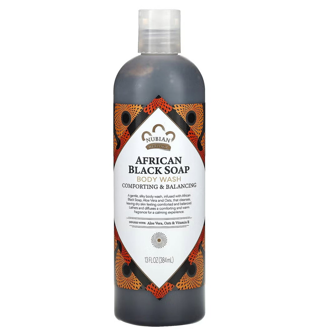 Nubian Heritage, African Black Soap, Body Wash, | 13 fl oz | 384 ml