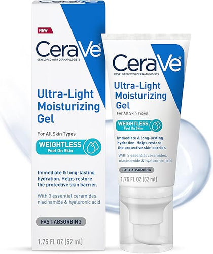 CeraVe Ultra-Light Moisturizing Gel | Hydrating Gel Face Moisturizer with Ceramides| 1.75 FL Oz — moisturiser