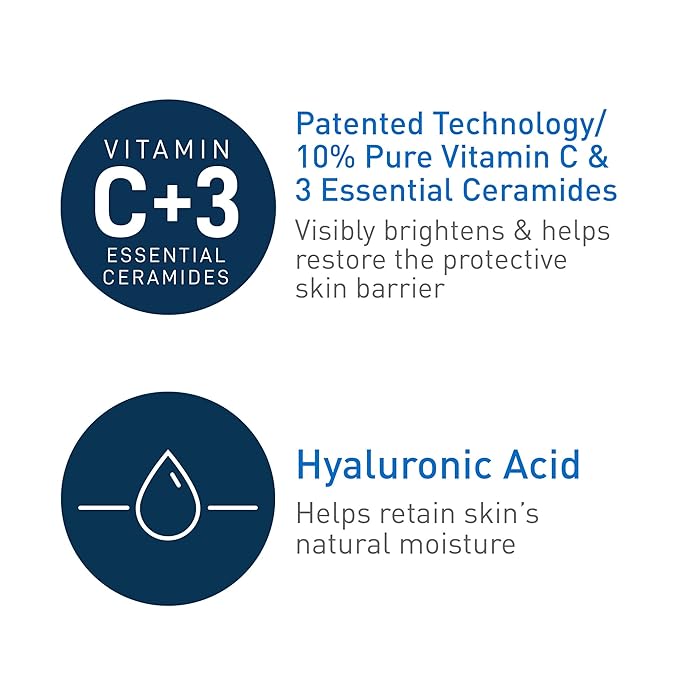 CeraVe Vitamin C Serum with Hyaluronic Acid | Skin Brightening Serum for Face with 10% Pure Vitamin C