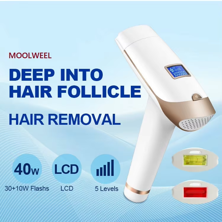 Pro IPL Laser Hair Removal Handset with LCD Display – Dual Heads for Hair Removal + Skin Rejuvenation | 400,000 Flashes | 21J Max Power