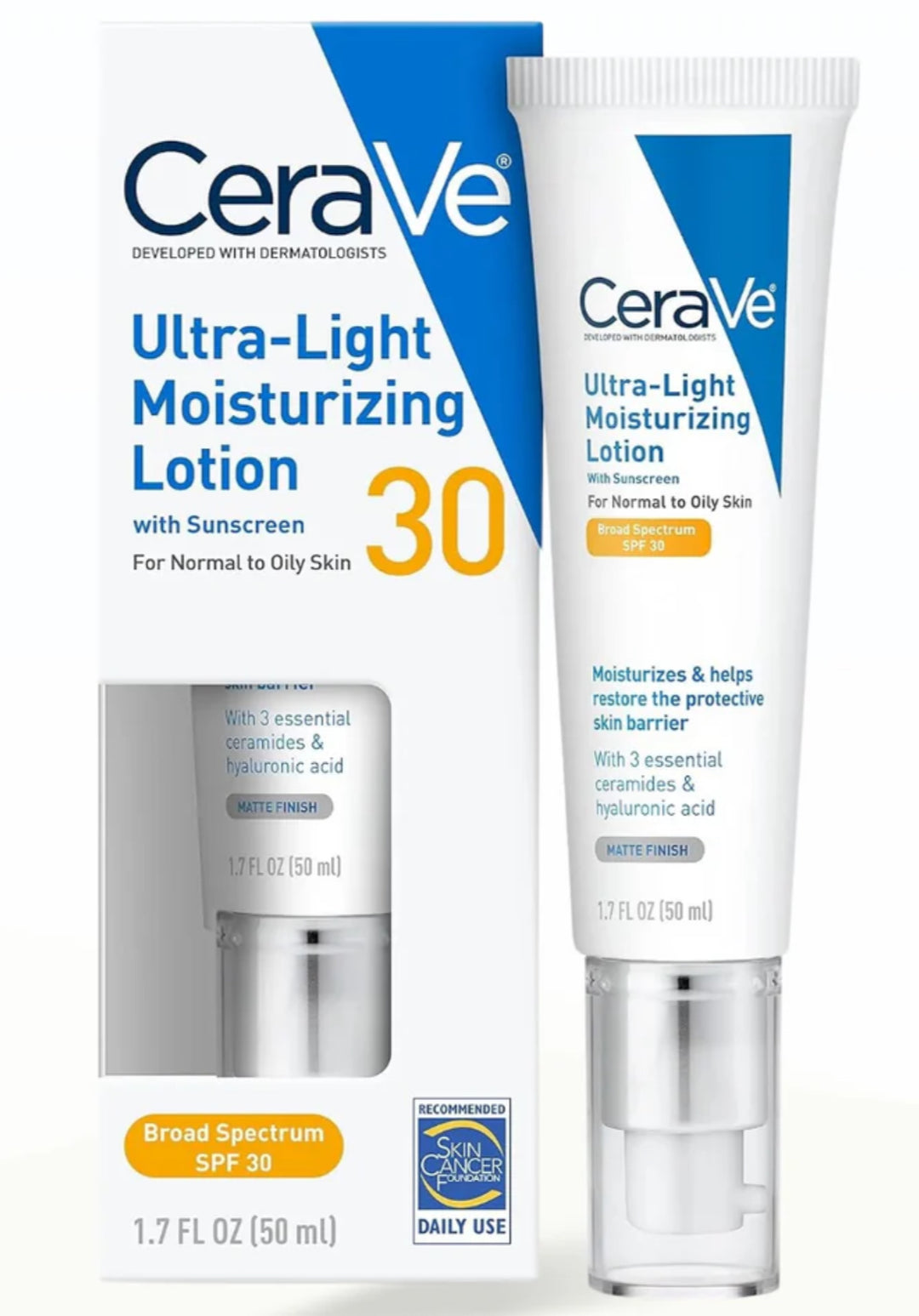 CeraVe Ultra-Light Face Lotion Moisturizer with Sunscreen - SPF 30