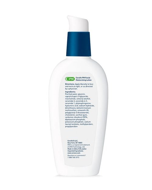 CeraVe PM Facial Moisturizing Lotion | Night Cream with Hyaluronic Acid and Niacinamide | Ultra-Lightweight, Oil-Free Moisturizer for Face | 3 Ounce