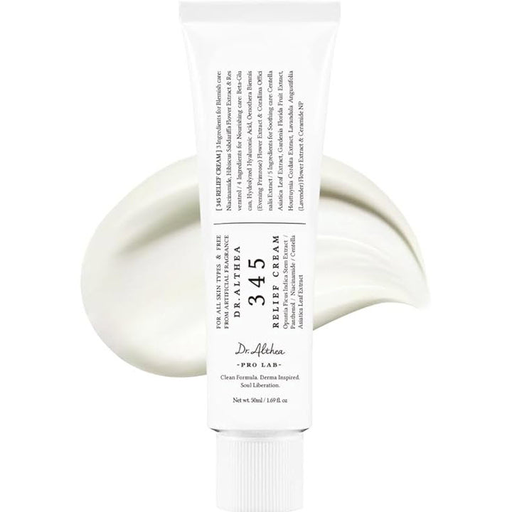 Dr. Althea 345 Relief Cream - Daily Face Moisturizer for Blemish Relief & Soothing Recovery | Korean Vegan Skincare - 1.7 fl oz | 50ml