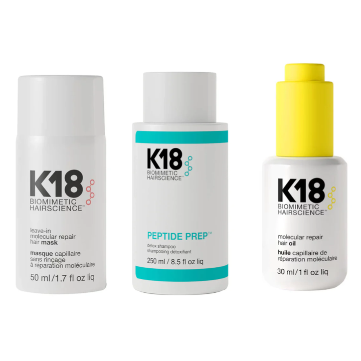 K18 Essential Hair Repair & Detox Bundle - Damage Reversal – 3-Step System | 330ml