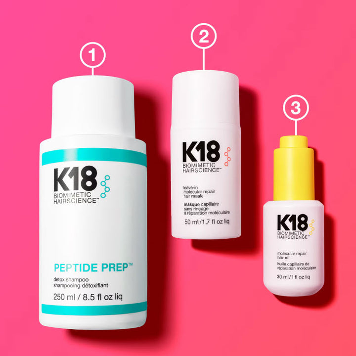 K18 Essential Hair Repair & Detox Bundle - Damage Reversal – 3-Step System | 330ml