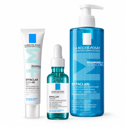 La Roche-Posay Breakout-Fighting Set- High Strength: Effaclar Cleanser, Serum and Corrective Care | 470ml — full set