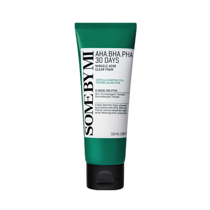 Some By Mi AHA BHA PHA 30 Days Miracle Acne Clear Foam 100ml — cleanser