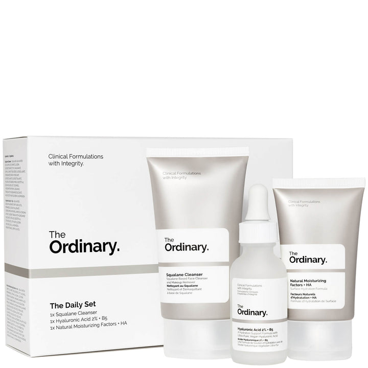 The Ordinary the Daily Set | Squalane Cleanser 50ml Hyaluronic Acid 2% + B5 30ml Natural Moisturising Factors 30ml