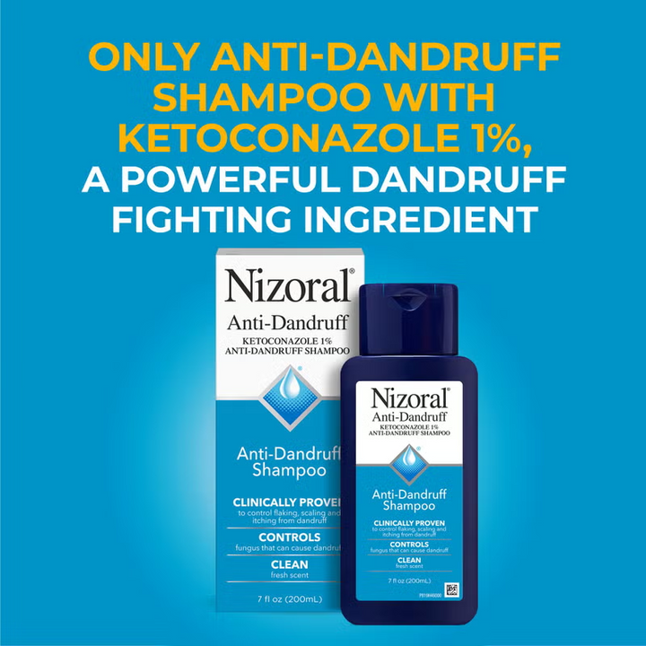 Nizoral Anti-Dandruff Shampoo with 1% Ketoconazole, Fresh Scent | 7 Fl Oz | 200ml