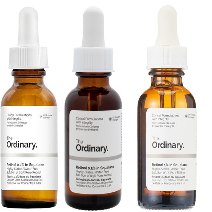 Retinol Pack - Ordinary Retinol 0.2%, 0.5%, 1% in Squalane (30ML)