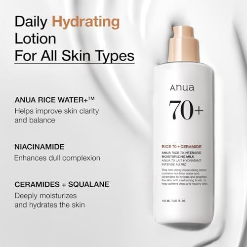 Anua, Rice 70 Intensive Moisturizing Milk, 5.07 fl oz (150 ml)