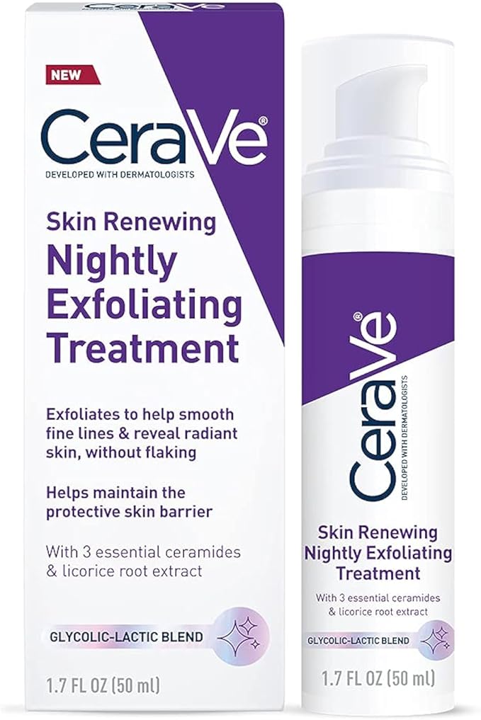 CeraVe Skin Renewing Nightly Exfoliating Treatment Glycolic Acid Face Serum - 50ml