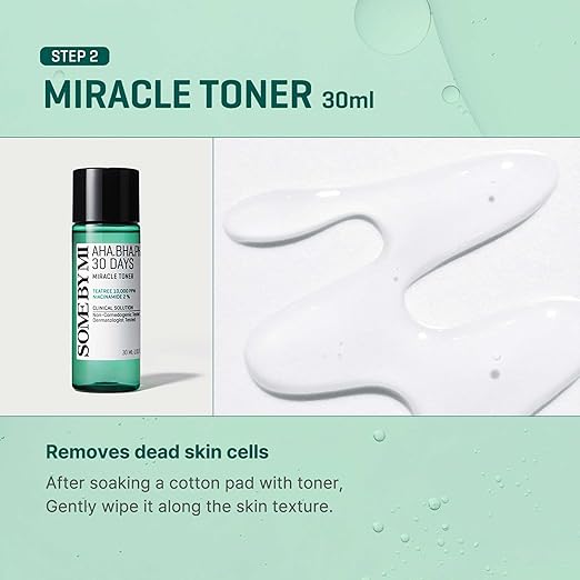 Some By Mi AHA BHA PHA 30Days Miracle AC SOS Kit | Includes Toner 1.01Oz + Serum 0.33Oz + Cream 0.7Oz + Foam 1.01Oz