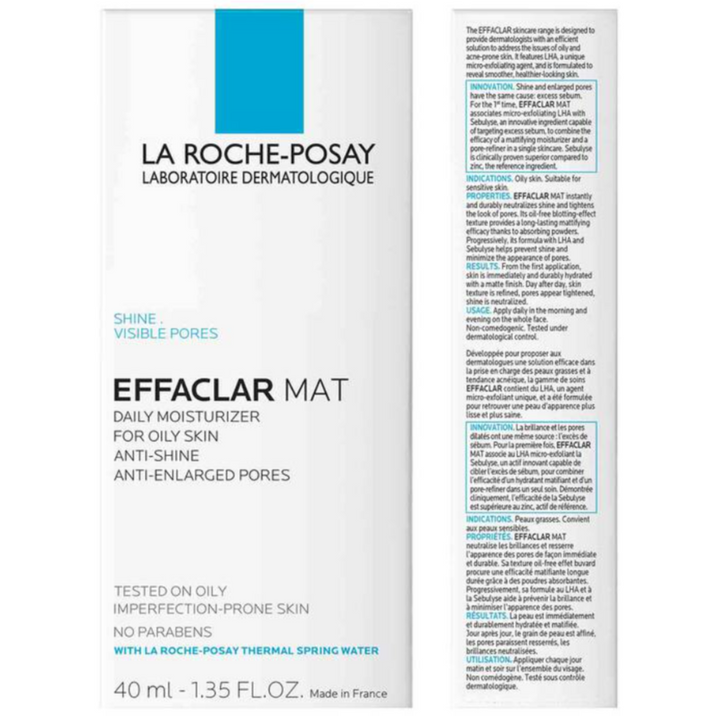 La Roche-Posay Effaclar Mat Mattifying Moisturizer For Oily Skin | 40ML