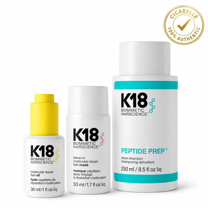 K18 Essential Hair Repair & Detox Bundle - Damage Reversal - 3-Step System | 330ml — 100% authentic