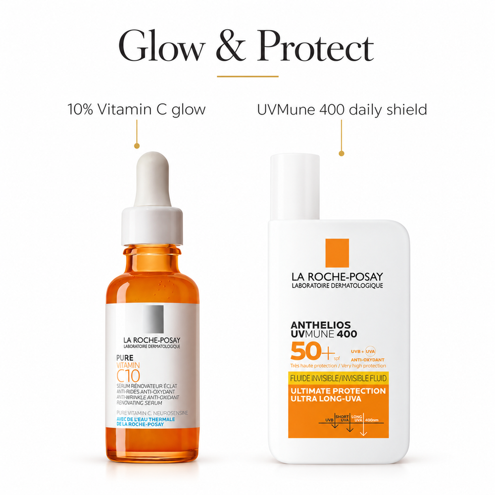 Glow & Protect – La Roche-Posay 2-Piece Set: Vitamin C10 Serum + UVMune 400 SPF50+ — what's inside & benefits