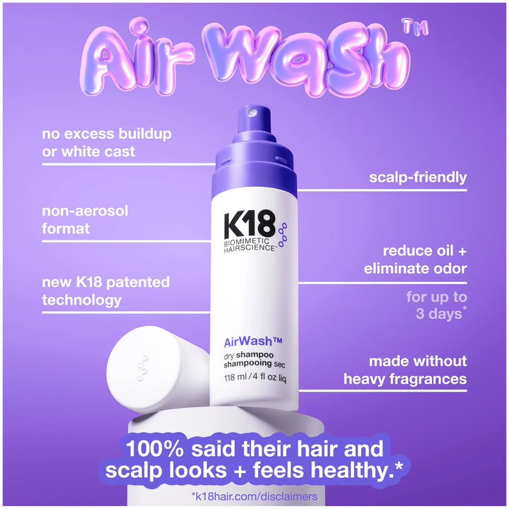 K18 Biometrics Hairscience AirWash - Dry Shampoo | 118ml