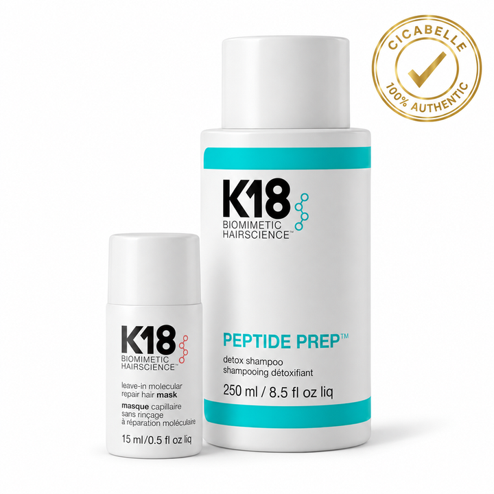 K18 Biomimetic Hairscience Peptide Prep Detox Shampoo and Hair Mask Duo — 100% authentic
