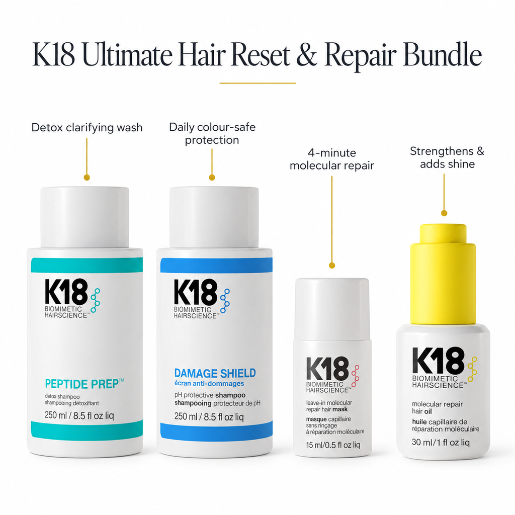 K18 Ultimate Hair Reset & Repair Bundle - Detox, Protect & Restore | 545ml — what's inside & benefits
