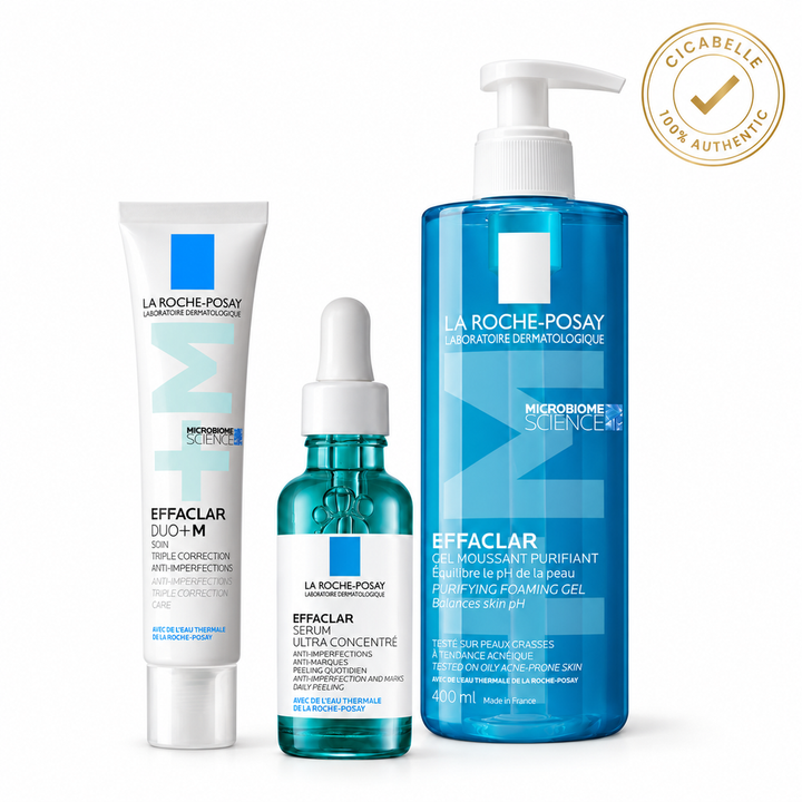 La Roche-Posay Breakout-Fighting Set- High Strength: Effaclar Cleanser, Serum and Corrective Care | 470ml — 100% authentic