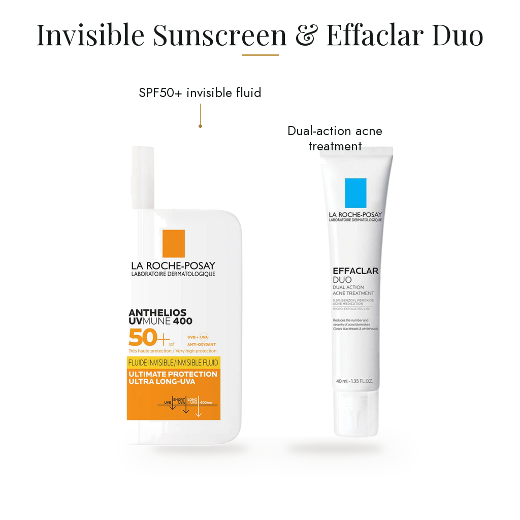 La Roche-Posay's Invisible Sunscreen Fluid [50ml] & Effaclar Duo [40ml] — what's inside & benefits