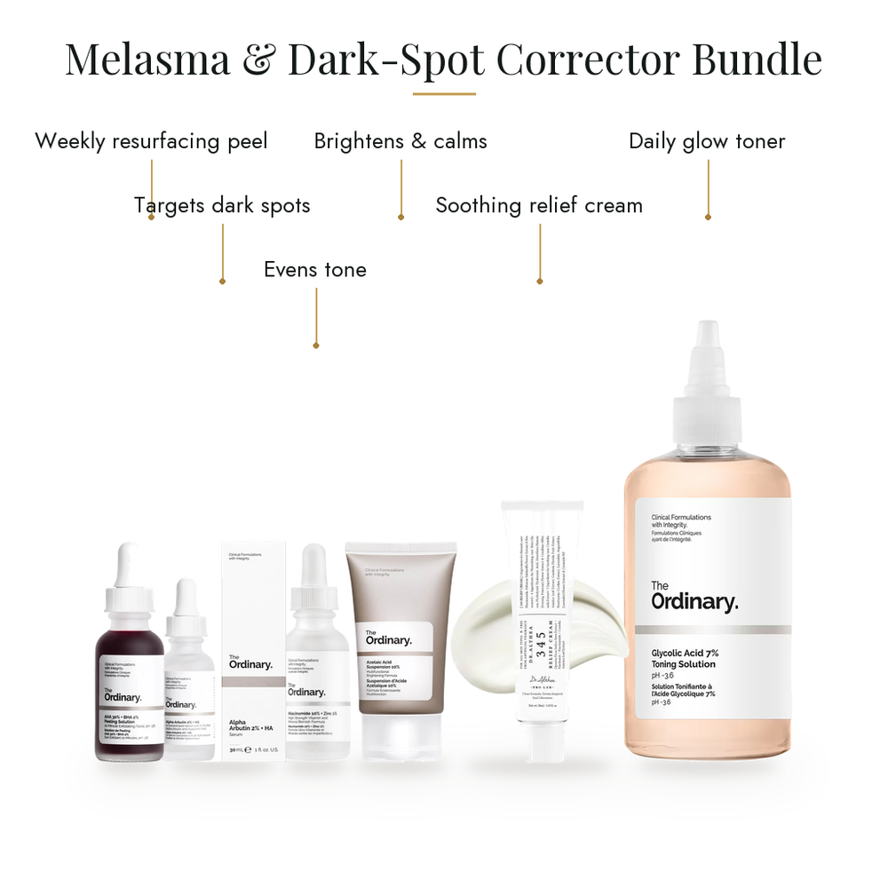 Melasma & Dark-Spot Corrector Bundle | Clear Skin Pigmentation The Ordinary Brightening Set — what's inside & benefits