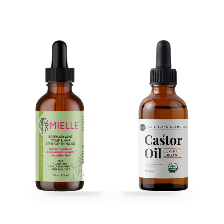 Mielle's Rosemary Hair Oil & Kate Blanc's Castor Oil Combo Pack — full set
