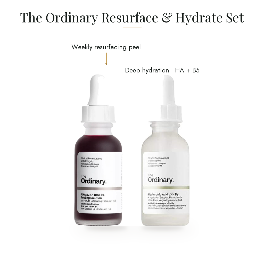 The Ordinary the Resurface and Hydrate Set | 2 bottles - 30ml each | 60ml — what's inside & benefits