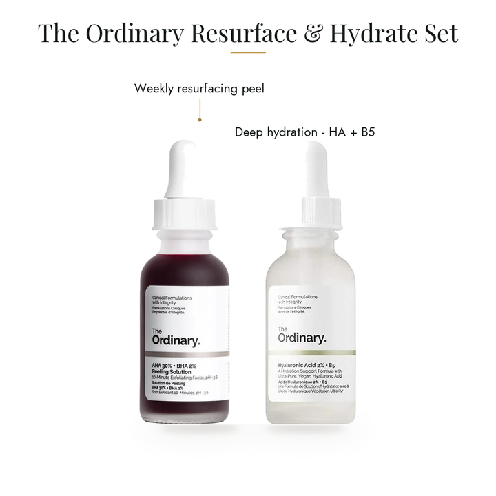 The Ordinary the Resurface and Hydrate Set | 2 bottles - 30ml each | 60ml — what's inside & benefits