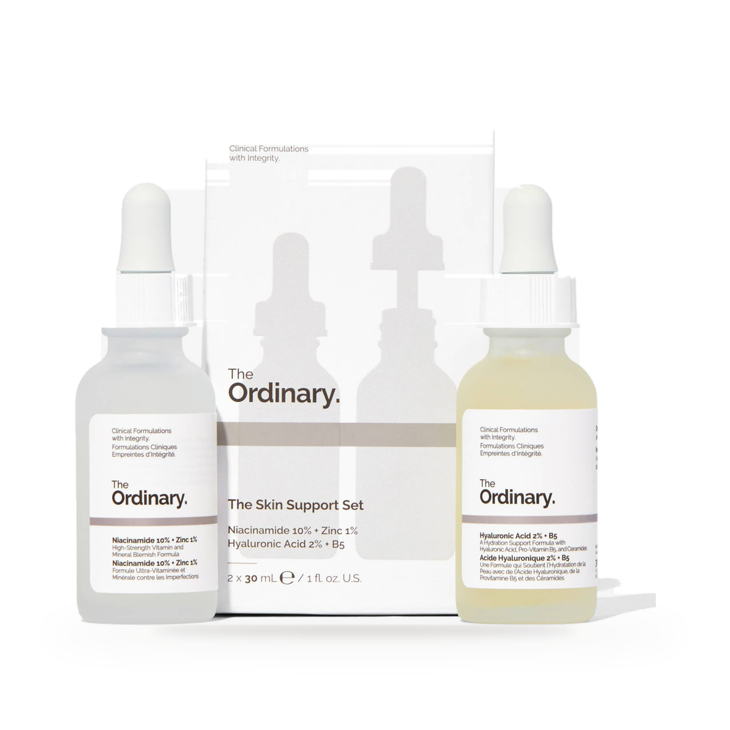The Ordinary The Skin Support Set Niacinamide 10% + Zinc 1% (Duo) 60ml — full set