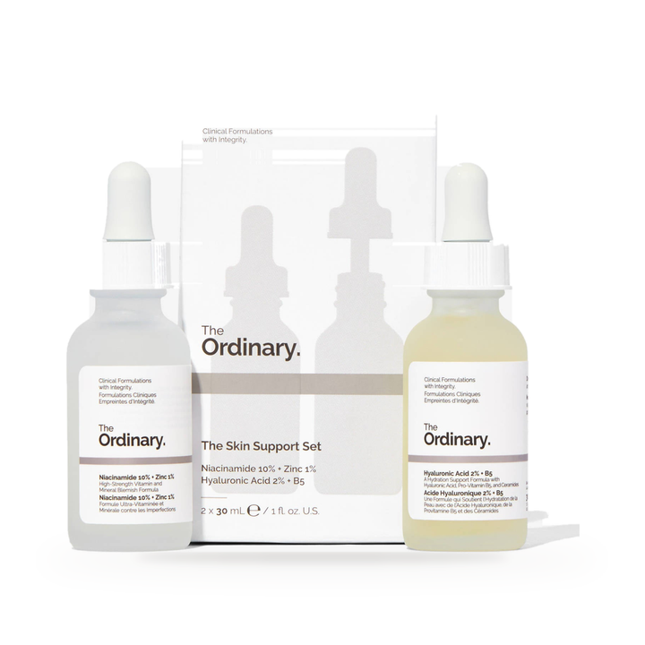 The Ordinary The Skin Support Set Niacinamide 10% + Zinc 1% (Duo) 60ml — full set